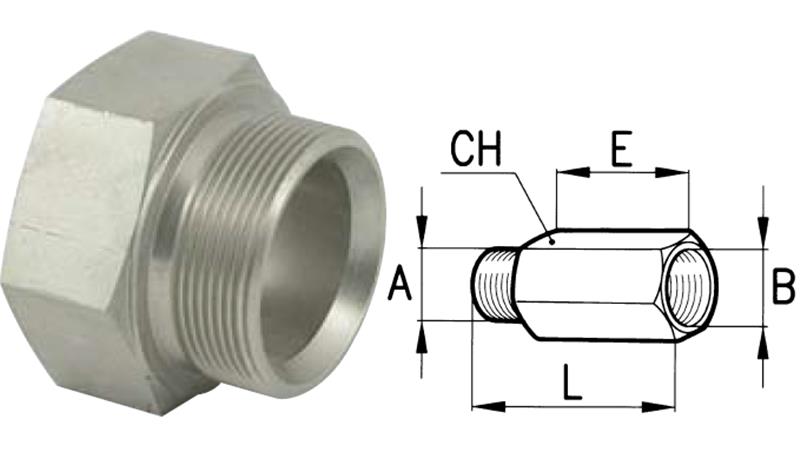 HYDRAULIC ADAPTER EXTENDED MALE-FEMALE 3/4