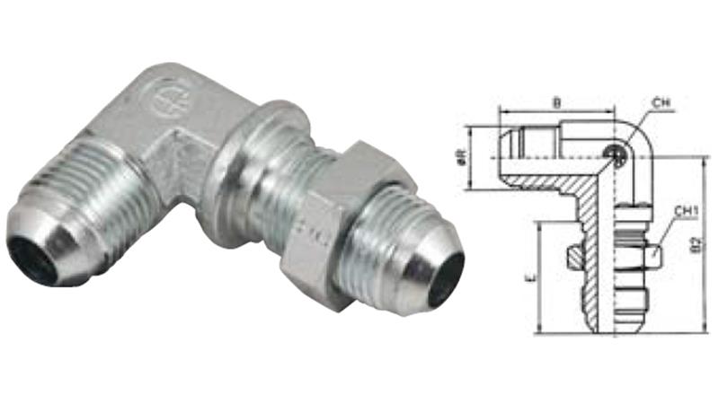 HYDRAULISCHE DOPPELSCHRAUBE AGJ JIC74°- 90°KNIE 3/4