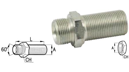 HYDRAULIC STUD FITTING MALE BSP EXTENDED  3/4
