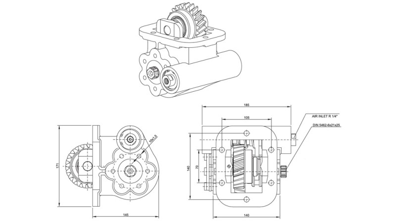 GEAR DRIVE FOR HYDRAULIC PUMP - IVECO 2855