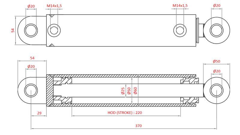 HIDRAVLIČNI VOLANSKI CILINDER FIAT-NEW HOLLAND OEM-87521950, 47582858