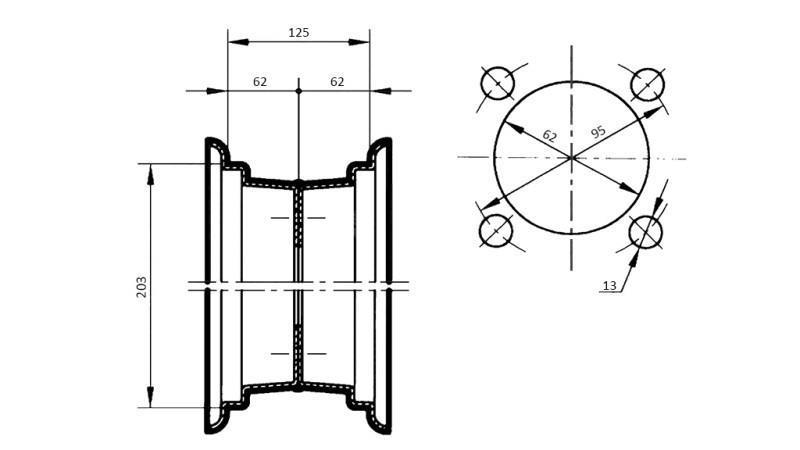 ORLO 5x8 (per il pneumatico 16x6.5-8)