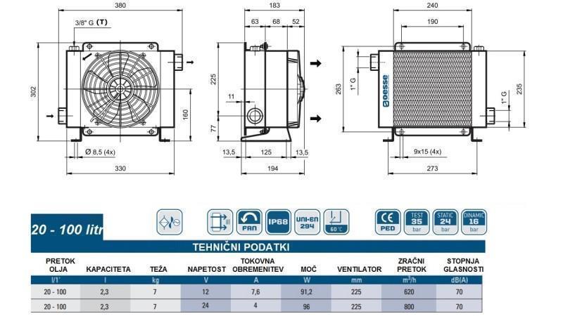 CHLADIČ OLEJA DC 12V HY01802 20-100 LIT