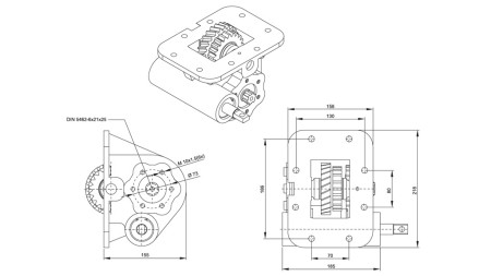 Dimenzije ODGON ZA HIDRAVLIČNO ČRPALKO - ISUZU MOZ 06 MECHANIC