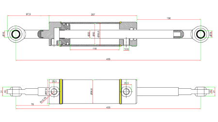 HIDRAVLIČNI VOLANSKI CILINDER JOHN DEERE OEM-AM108777