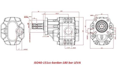 HIDRAULIČNA LITOLJEVANA PUMPA ISO40-151cc-kardan-180 bar LIJEVA