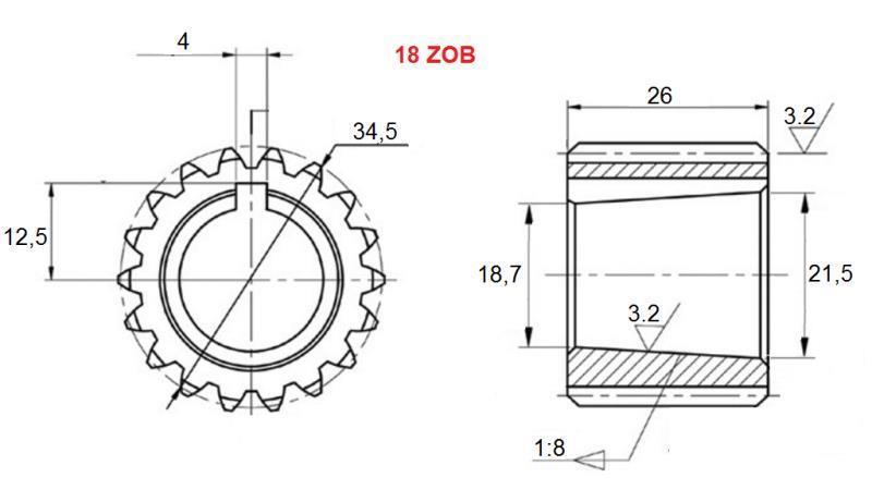 ZUPČANIK PTO GR.3 Z18