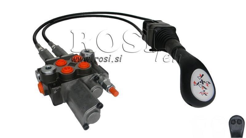 JOYSTICK  2x BUTTON WITH BRAIDED CABLE 1 met. AND HYDRAULIC VALVE 2xP40 lit.+ FLOATING