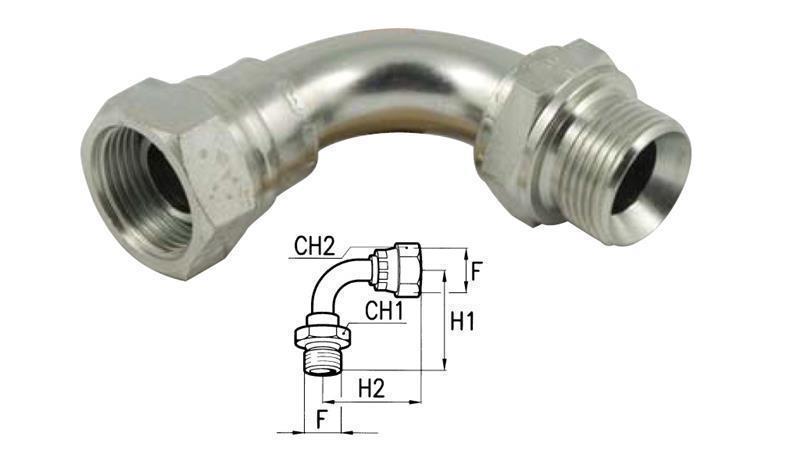 HYDRAULIK KNIE 90° BSP MÄNNLICH-WEIBLICH 3/8