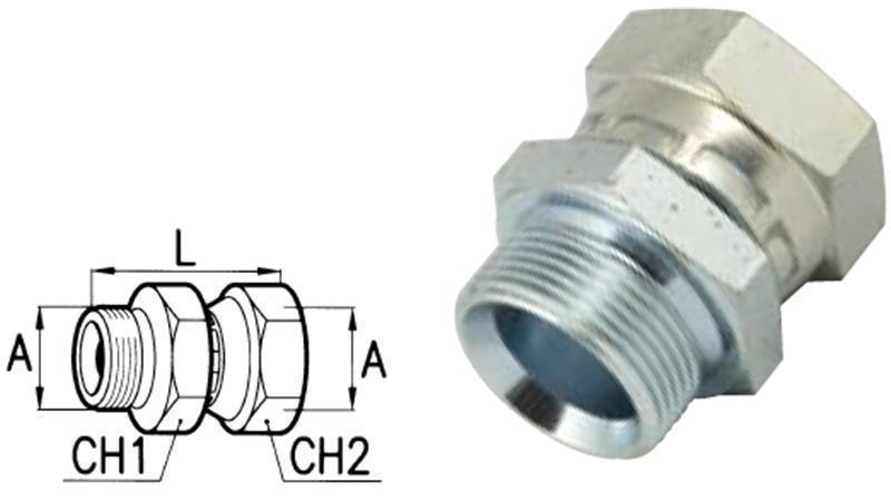 VALVOLA DOPPIA IDRAULICA CON NUT A GIREVOLE 3/4