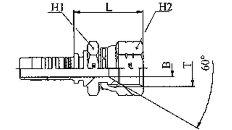 HYDRAULIC FITTING JIS Japanese 60° KOMATSU FEMALE DN25-M33x1,5