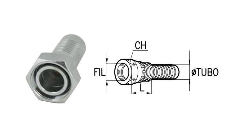 HYDRAULIC FITTING DKOL 18 L FEMALE DN12-M26x1,5