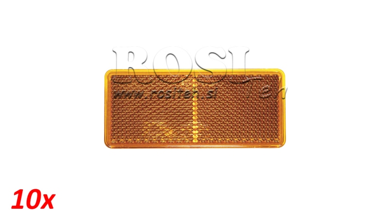 PROSTOKĄTNE ODBLASKI POMARAŃCZOWE 105X48 (10SZT)