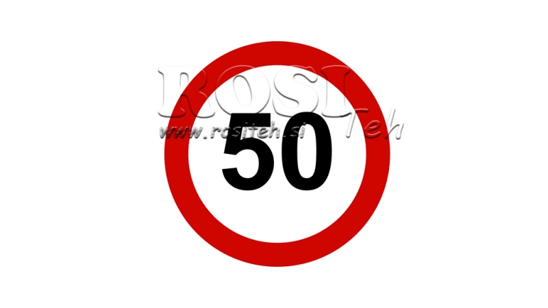 SPEED LIMIT STICKER 50KM/H