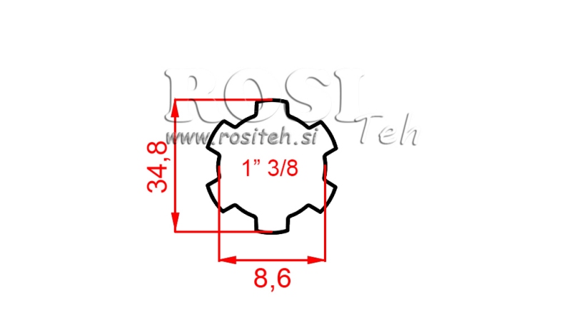 ADAPTATEUR CARDAN 1-3/8 STANDARD (500 mm)
