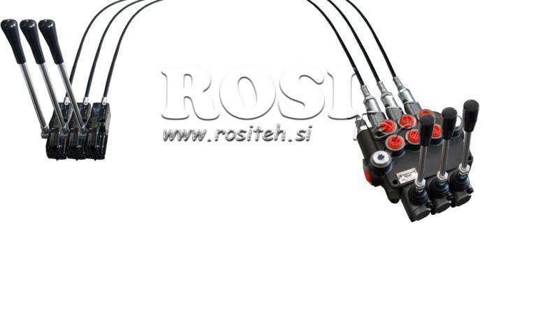 JOYSTICK DVOJITÁ RUKOJEŤ 1 m HYDRAULICKÝ VENTIL 3xP80 litrů
