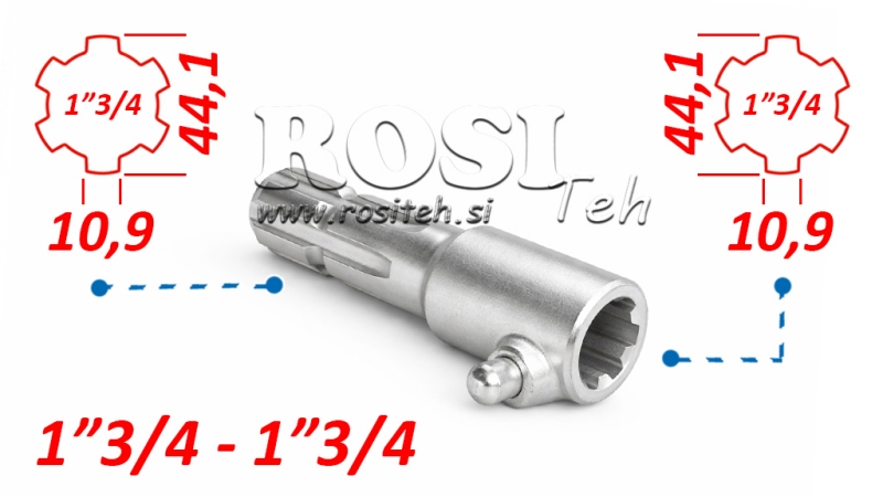 KARDANO ADAPTERIS SU KAIŠČIU IŠ 1-3/4 Į 1-3/4 (165 mm)