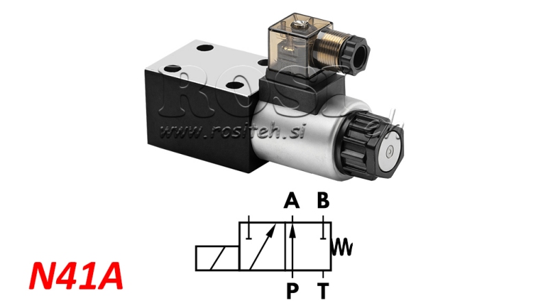 VÁLVULA HIDRÁULICA ELETROMAGNÉTICA KV-4/2 CETOP 3 12/24/230V N41A