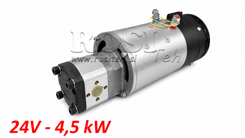 HYDRAULISK PUMPE MONTERING GR.2 + ELEKTRISK MOTOR 24V 4.5KW = 10CC - 20LIT
