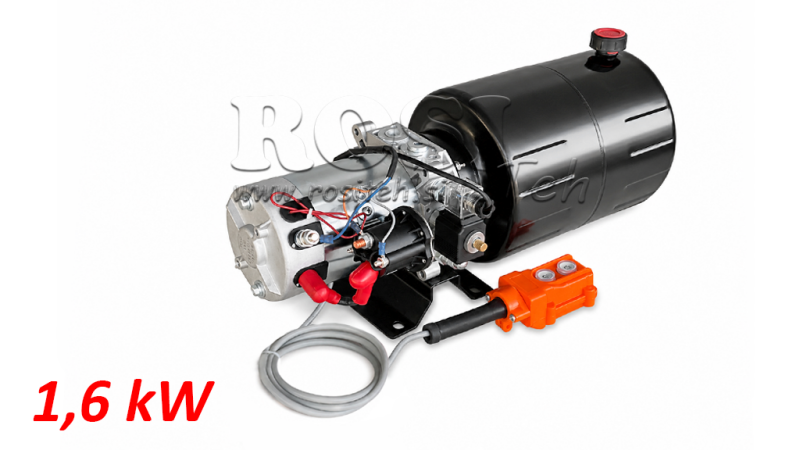 MINI HYDRAULINEN POWER-PACK 12V DC - 1.6kW = 2.1cc - 8 litraa - yksivaiheinen laite (metalli)