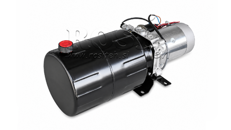 MINI HYDRAULINEN POWER-PACK 12V DC - 1.6kW = 2.1cc - 8 litraa - yksivaiheinen laite (metalli)