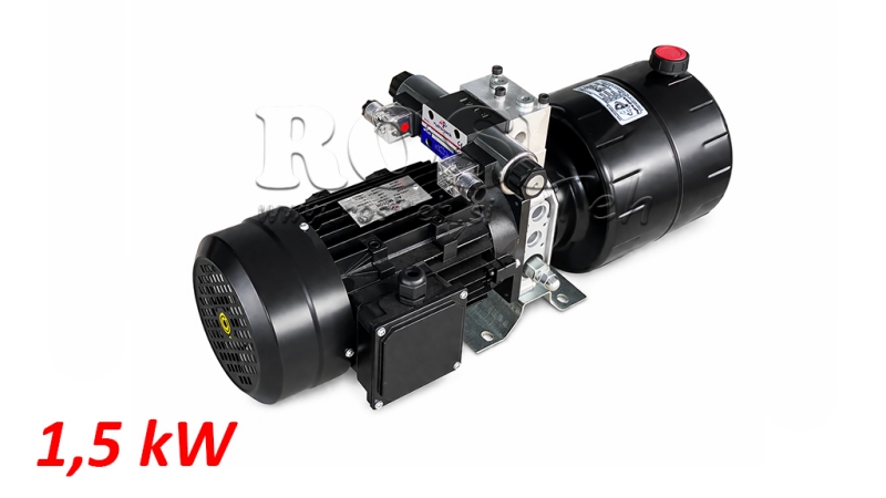 MINI CENTRALE HYDRAULIQUE 380V AC (1.5 kW) - 5.8 cc - 8.2 lit/min - réservoir 6 lit