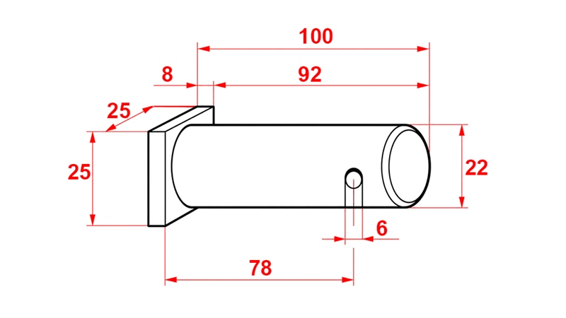 BOLT MED SPLINT 22X90