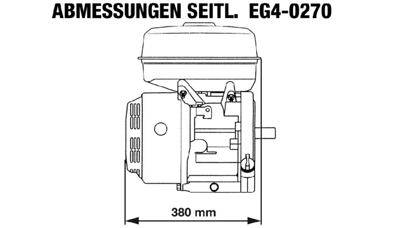 bensiini moottori EG4-270cc-6.56kW-8.92HP-3,600 RPM-H-KW25x88.2-käsikäynnistys