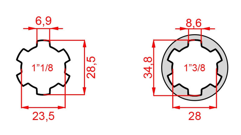 ΑΝΤΑΠΤΟΡΑΣ ΚΑΡΝΤΑΝ ΑΠΟ 1-3/8 ΣΕ 1-1/8 (140 mm)