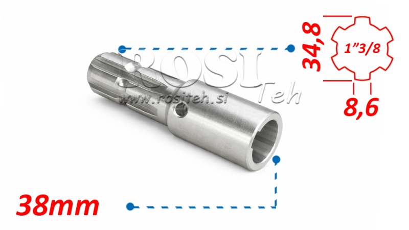 P.T.O. ADAPTER 1”3/8 - HOLE dia38mm