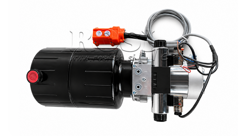 MINI HYDRAULIC POWER-PACK UNIT 12V DC - 1.6KW = 2.1CC - 8 LIT - DOUBLE-ACTING UNIT (METAL)