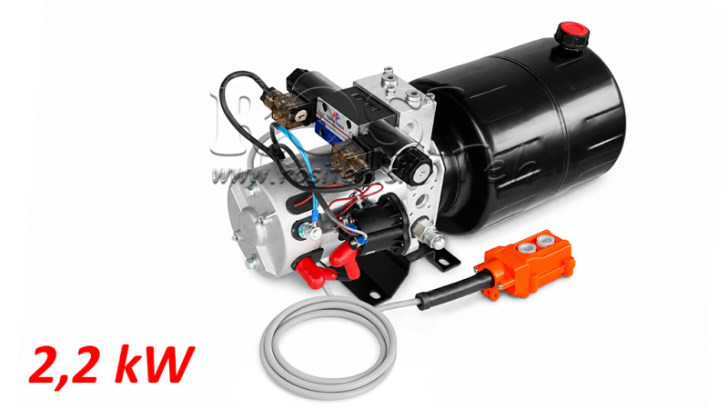 MINI HIDRAULISKĀ EĻĻAS DZESĒTĀJS 24V DC - 2.2kW = 2.1cc - 8 lit - divvirzienu vienība (metāls)