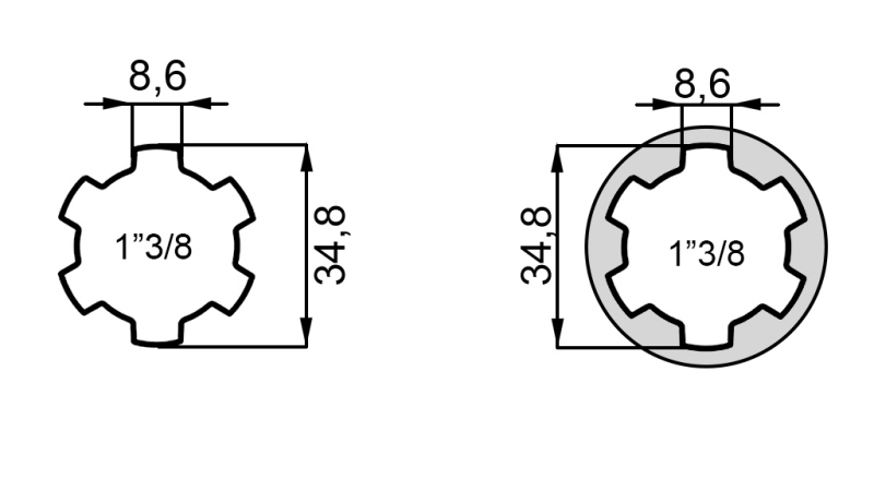 HRIADEĽ DRÁŽKOVANÁ 13/8 na 13/8