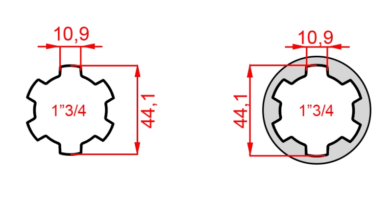 ADAPTADOR P.T.O. 1''3/4 para 1''3/4