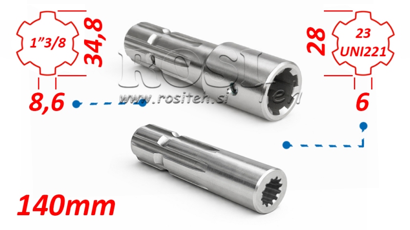 P.T.O. ADAPTER 1''3/8 -23 uni 221