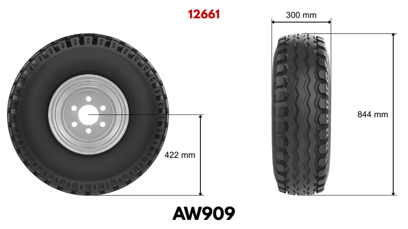 11,5/80-15,3 PNEVMATIKA AW909 14PL S PLATIŠČEM 9,00X15,3