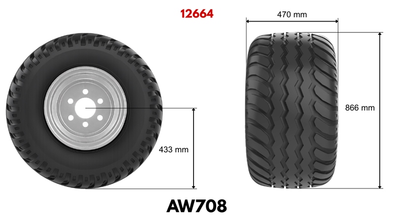 19.0/45-17 PNEUMATIIKKIA AW708 14PL RENGAS 16,00X17