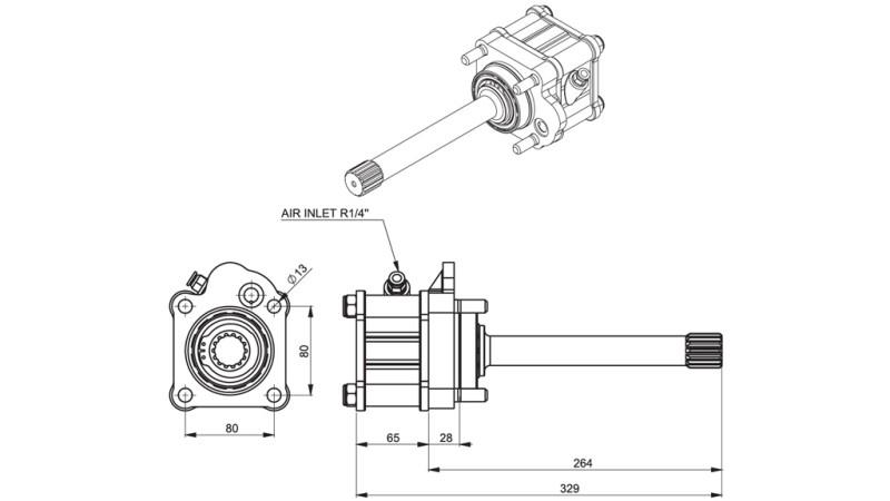 Dimensiones SALIDA PARA BOMBA HIDRÁULICA - MAN INTERDAR