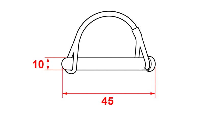 OREPINNE M/LÅSEFJÆR SETT Φ 10/45 MM (5 STK)
