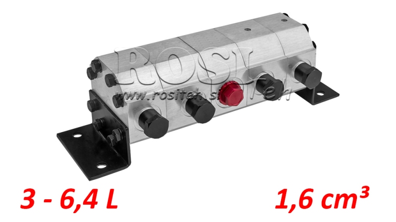 ХИДРАВЛИЧЕН РАЗДЕЛИТЕЛ НА ПОТОК ЗА ЗЪБНИ КОЗИ 4/1 (3-6.4 ЛИТ - МАКС.240БАР) 1.6CC/СЕГ