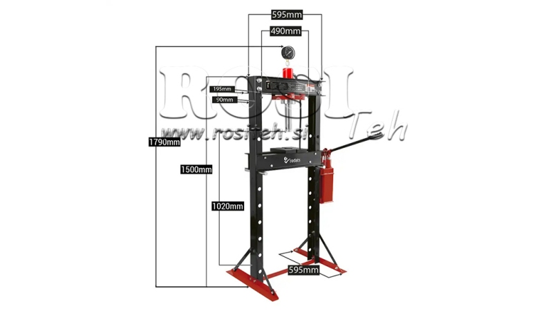 VERKSTED HYDRAULISK PRESSE FOR LAGER 20T - TO-HASTIGHETER