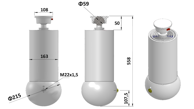 CILINDRO TELESCOPICO - MEILLER KIPPER 5 ESTENSIONI 163MM - CORSO 15 TON 1650MM