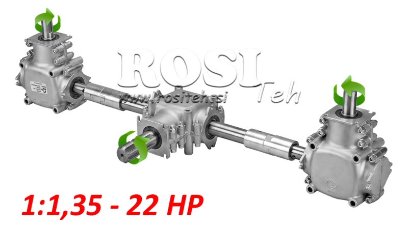 REDUKTORU KOMPLEKTS 1:1.35 (22HP-16KW) IZPLATĪTĀJAM L:770