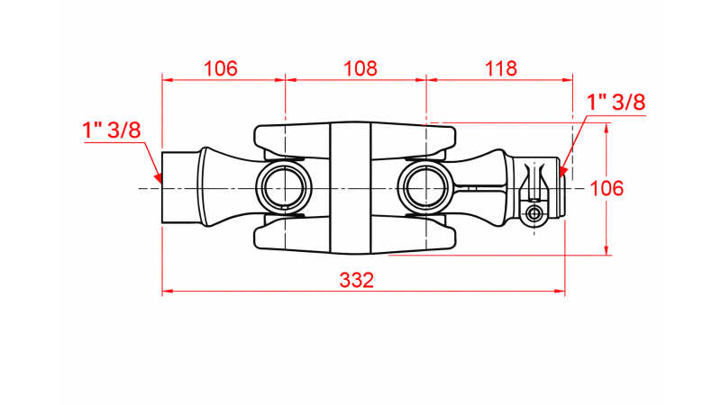 GIUNTO CARDANICO DOPPIO CAT.6 (332 mm)