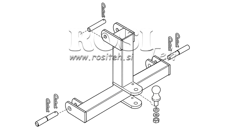 TOWING HOOK FOR THREE-POINT HITCH CAT.1