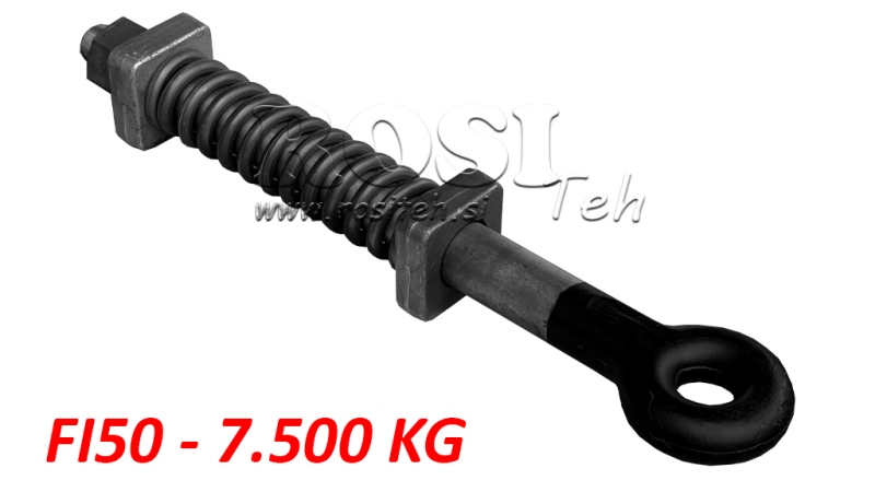 VAIMENNUSKIERRETTÄVÄ VAUNUNKOUKKU JOUSTIMELLA FI50 7,500KG