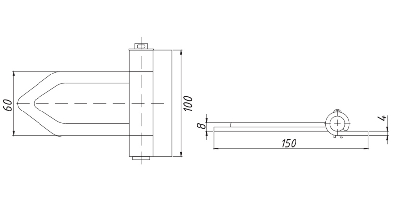 TROJÚHELNÍKOVÝ BOČNÍ PANT PRO VELKOU PŘIKOLICi