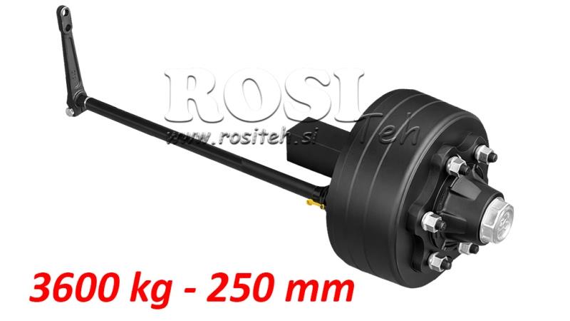 POLUOSOVINA S KOČNICAMA - 3600 kg (6 VIJAKA) - 250 mm