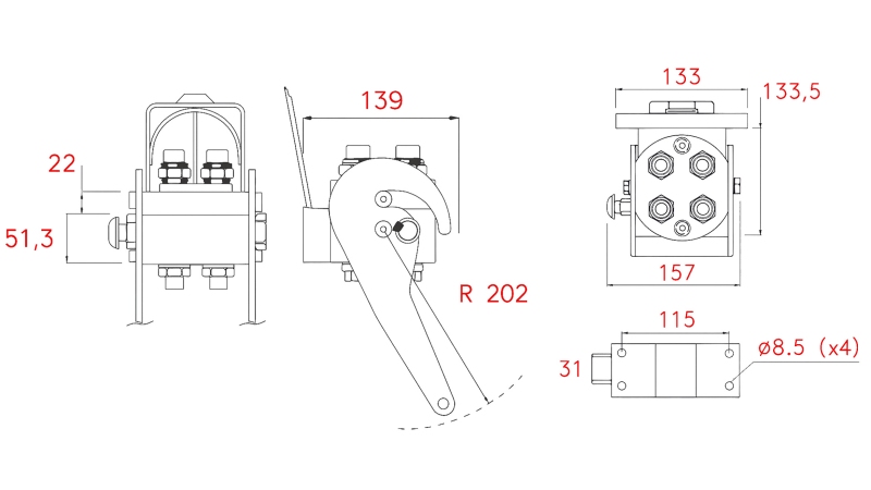 ZŁĄCZE MULTI-FASTER 4-DROŻNE BSP 3/8 CZĘŚĆ STAŁA