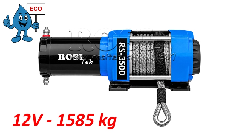 12 V WYCIĄGARKA ELEKTRYCZNA RS-3500 - 1585 kg - LINA SYNTETYCZNA - ECO